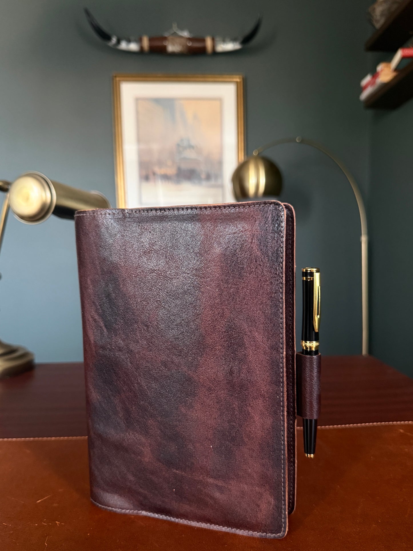 A6 Leather Journal Cover - Dark Brown