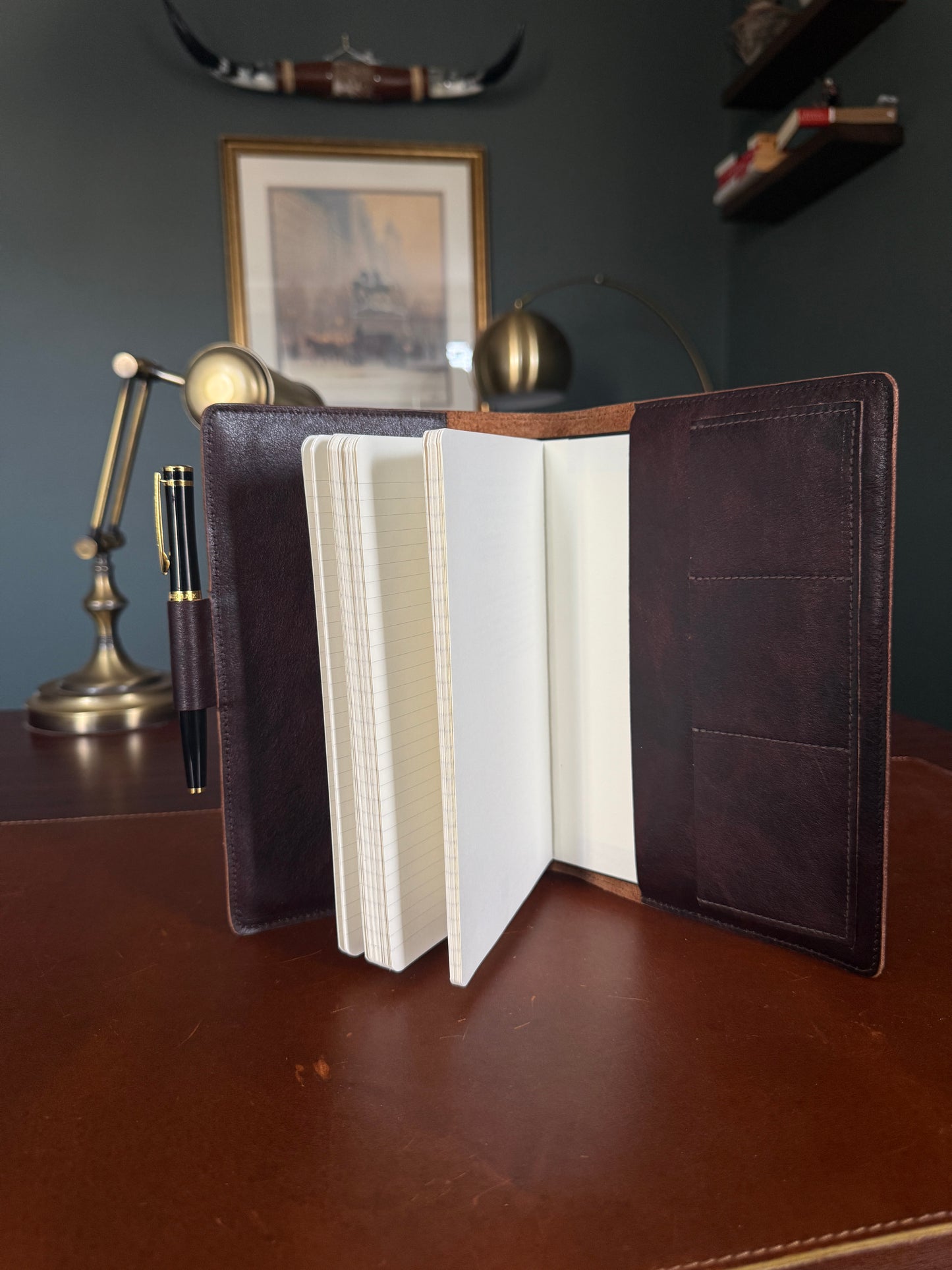 A6 Leather Journal Cover - Dark Brown