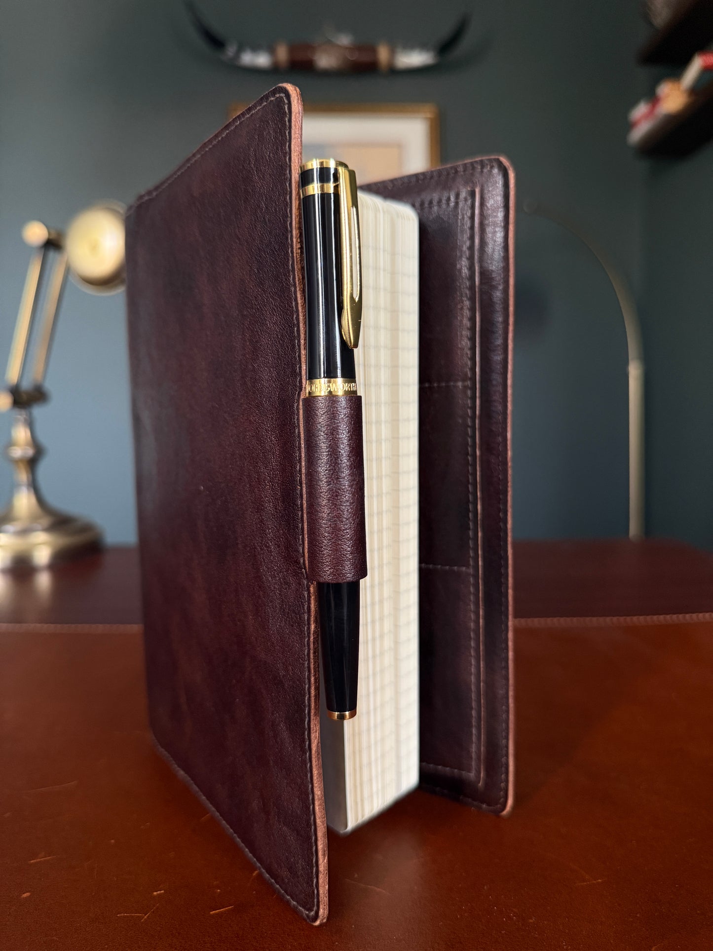 A6 Leather Journal Cover - Dark Brown